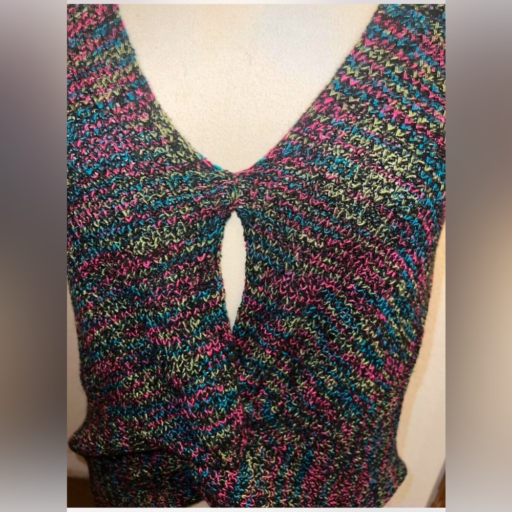 Multicolor Knit Sleeveless Top
